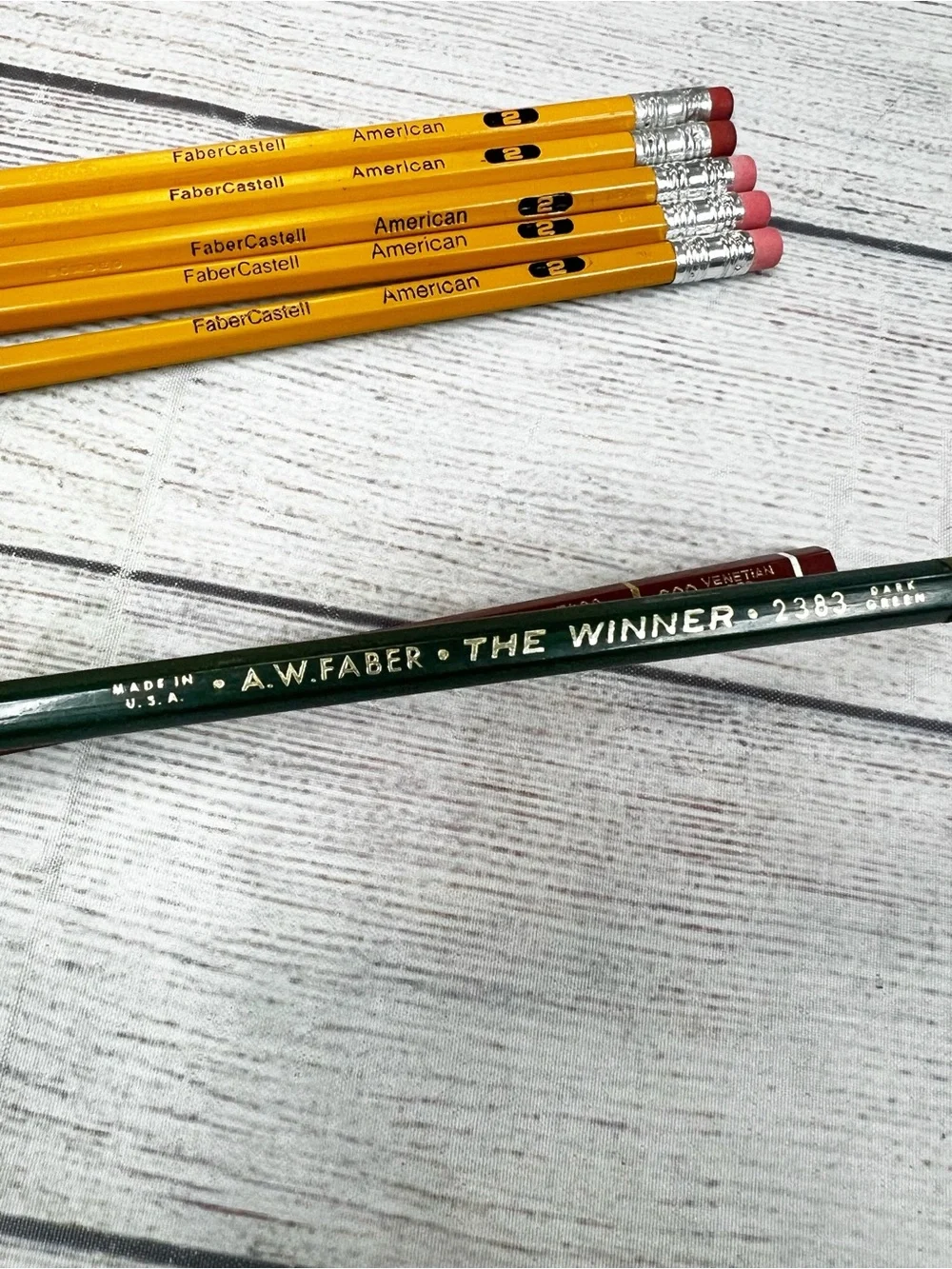 Vintage Pencil Set Faber Castell American AW Faber Dark Green & Venetian Red